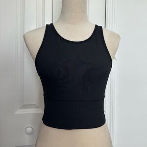 Lululemon Black Ribbed Tank Top/Bra